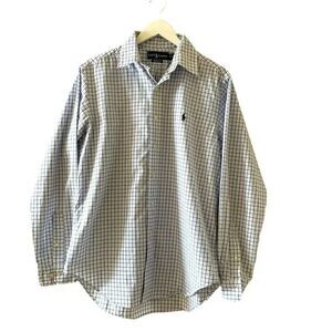 2 for $30 RALPH LAUREN Mens Blue Tattersall Button Down Cotton Shirt 15 1/2